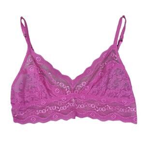 B Tempt'd Bralette Size Large Pink Lace Adjustable Straps Pullover
